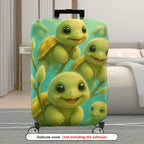 1-Piece Leaf Green Nature Floral Abstract  Suitcase Luggage Cover, Stretch Protective Sleeve