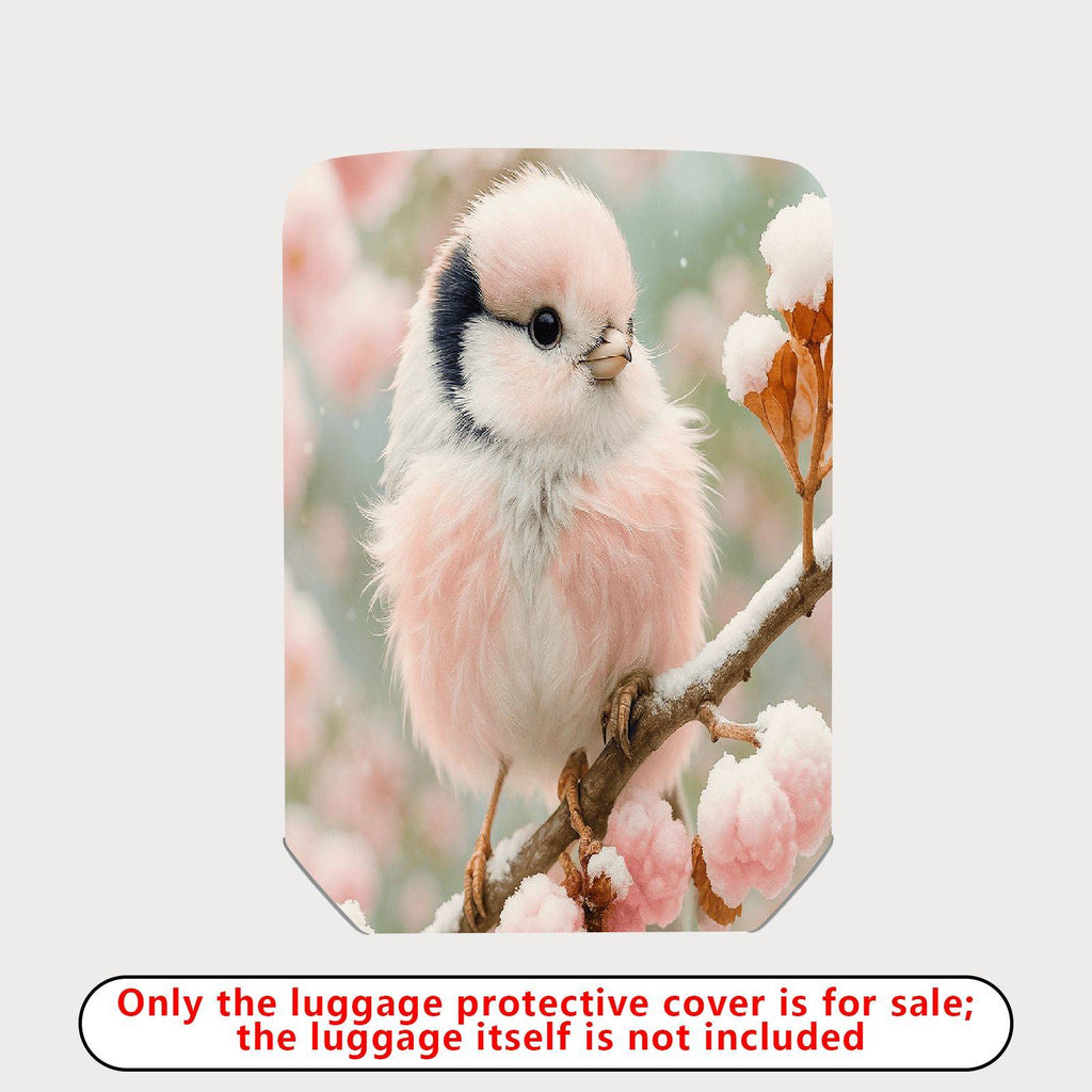 1-Piece Cute Bird Pink Floral Spring Winter Nature  Suitcase Luggage Cover, Stretch Protective Sleeve