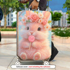 1-Piece Cute Floral Bunny Candy Swing Pastel  Suitcase Luggage Cover, Stretch Protective Sleeve