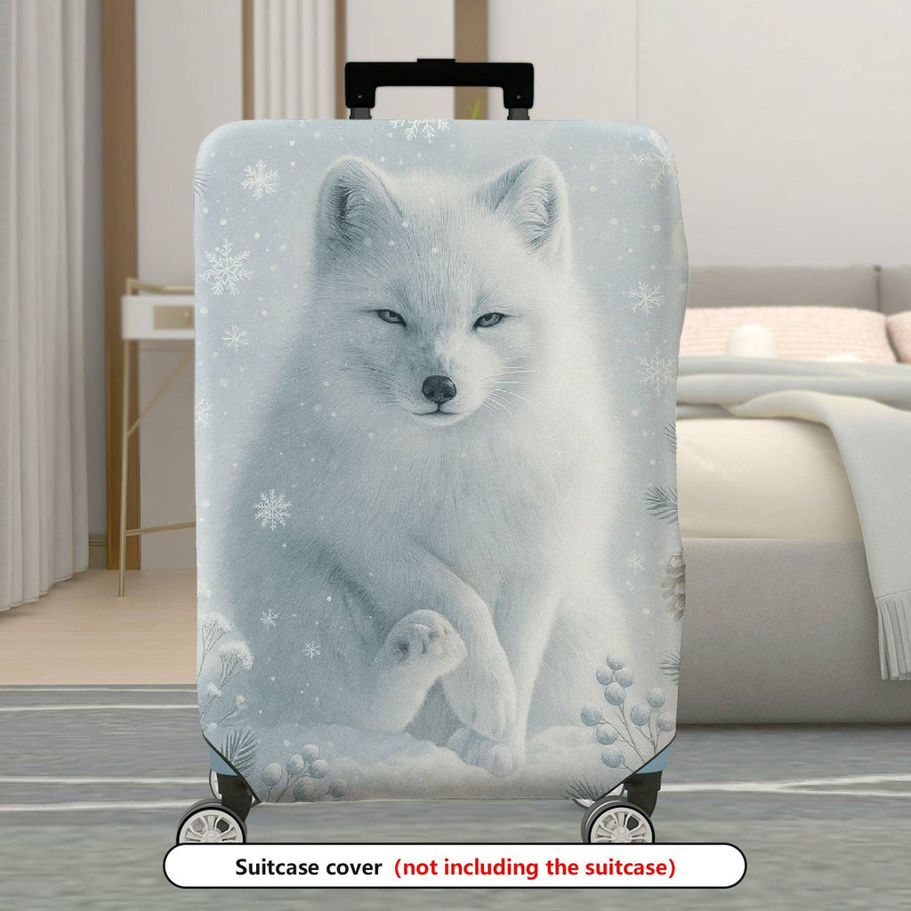 1-Piece Arctic Fox Snow Winter Nature Pine  Suitcase Luggage Cover, Stretch Protective Sleeve