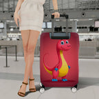 1-Piece Dinosaur Red Fun Cute Animal Travel  Suitcase Luggage Cover, Stretch Protective Sleeve