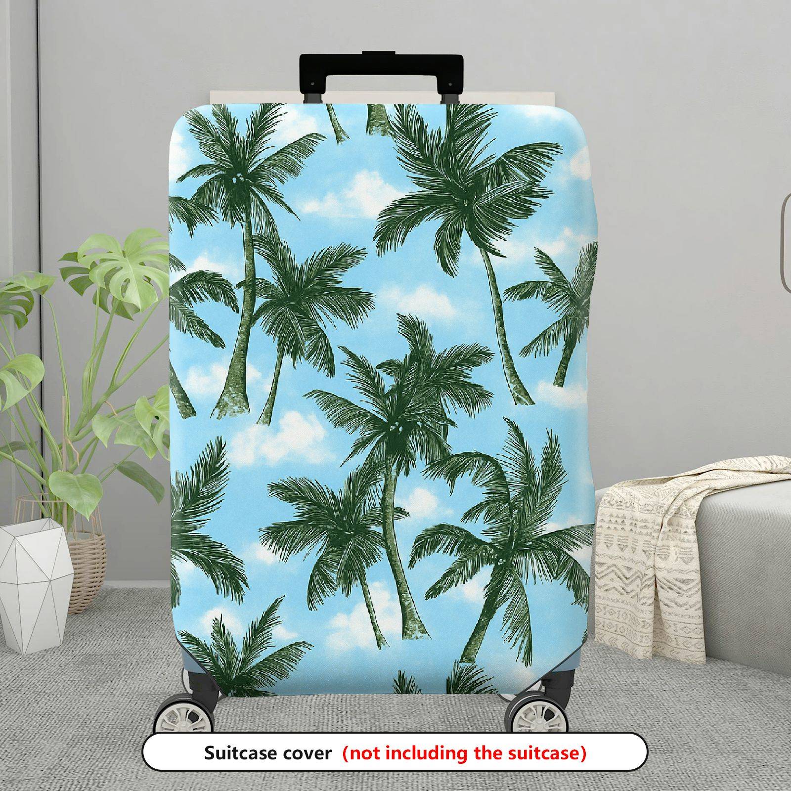 1-Piece Tropical Palm Trees Sky Print Travel Holiday Nature  Suitcase Luggage Cover, Stretch Protective Sleeve