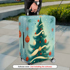 1-Piece Christmas Tree Ornament Snowflake Ribbon Holiday  Suitcase Luggage Cover, Stretch Protective Sleeve