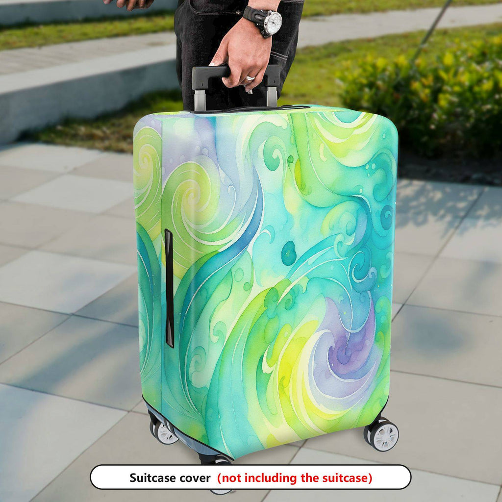 1-Piece Abstract Colorful Artistic Swirl Watercolor Pattern  Suitcase Luggage Cover, Stretch Protective Sleeve