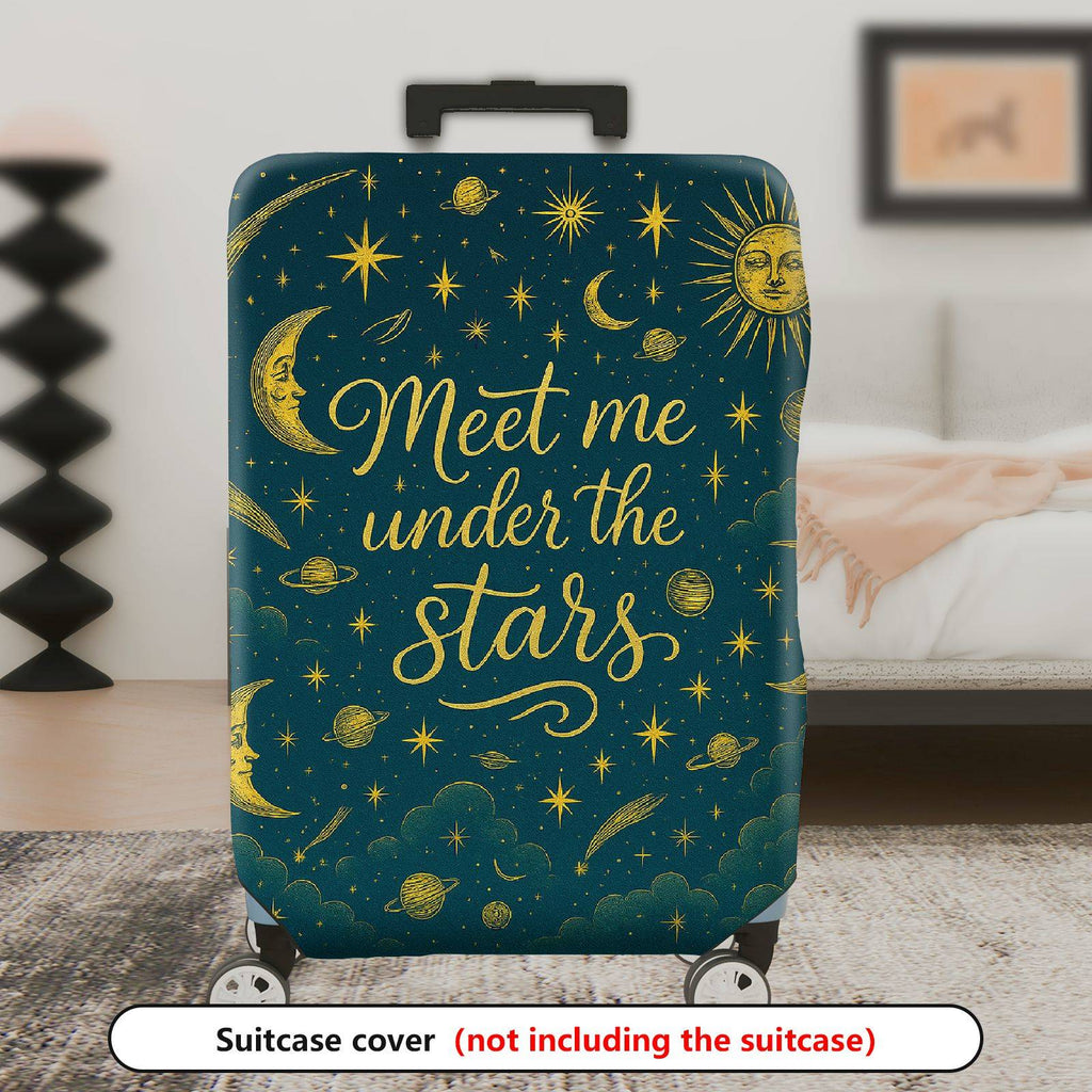 1-Piece Starry Sky Moon Galaxy Celestial Planet Cosmic  Suitcase Luggage Cover, Stretch Protective Sleeve