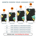 1-Piece Fish Illustration Abstract Art Travel Baggage Cover, Oceanic theme, Holiday Cover Suitable  Suitcase Luggage Cover, Stretch Protective Sleeve