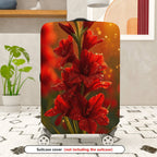 1-Piece Red Floral Sunset Dewy Glow Elegant Artistic  Suitcase Luggage Cover, Stretch Protective Sleeve