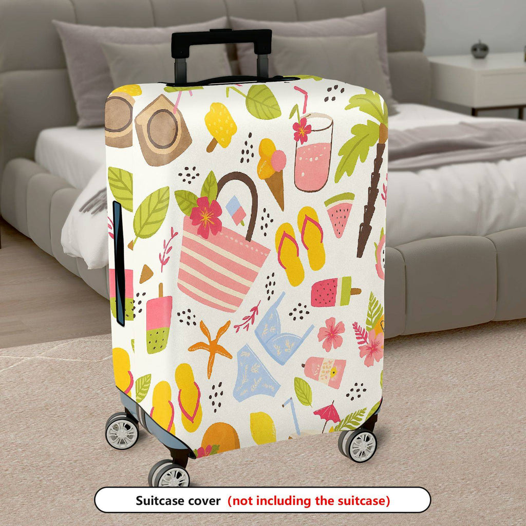 1-Piece Summer Beach Tropical Holiday Vacation Colorful Fun  Suitcase Luggage Cover, Stretch Protective Sleeve