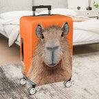 1-Piece Orange Capybara Animal Fun Quirky Cute  Suitcase Luggage Cover, Stretch Protective Sleeve