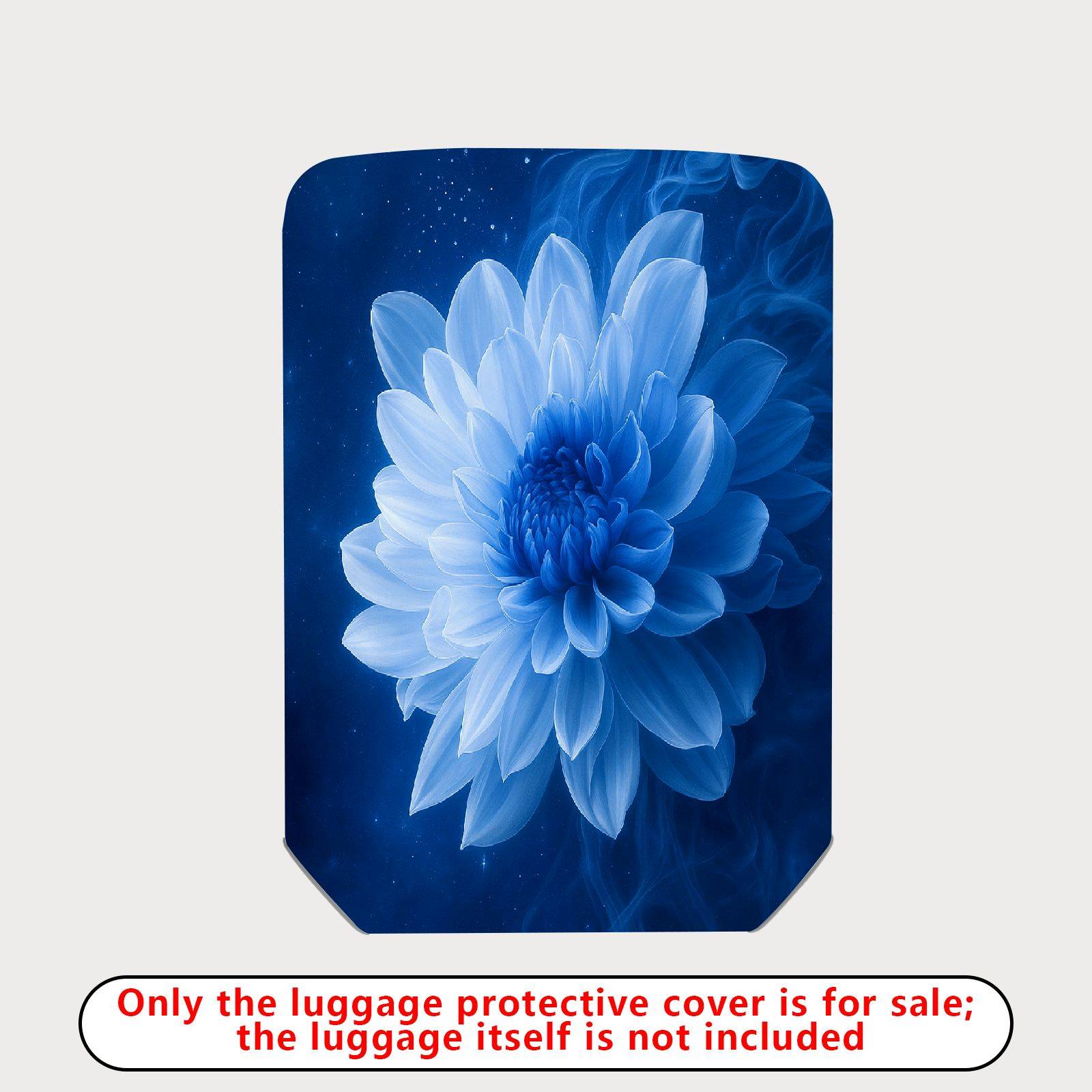 1-Piece Blue Flower Artistic Dreamy Elegant Starry  Suitcase Luggage Cover, Stretch Protective Sleeve