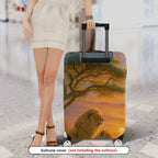 1-Piece Sunset Lion Tree Landscape Wildlife  Suitcase Luggage Cover, Stretch Protective Sleeve
