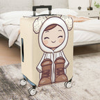 1-Piece Cute Lamb Hoodie Boots Smiling  Suitcase Luggage Cover, Stretch Protective Sleeve