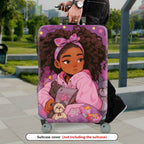 1-Piece Cute  Girl Plush Toys Pink  Suitcase Luggage Cover, Stretch Protective Sleeve