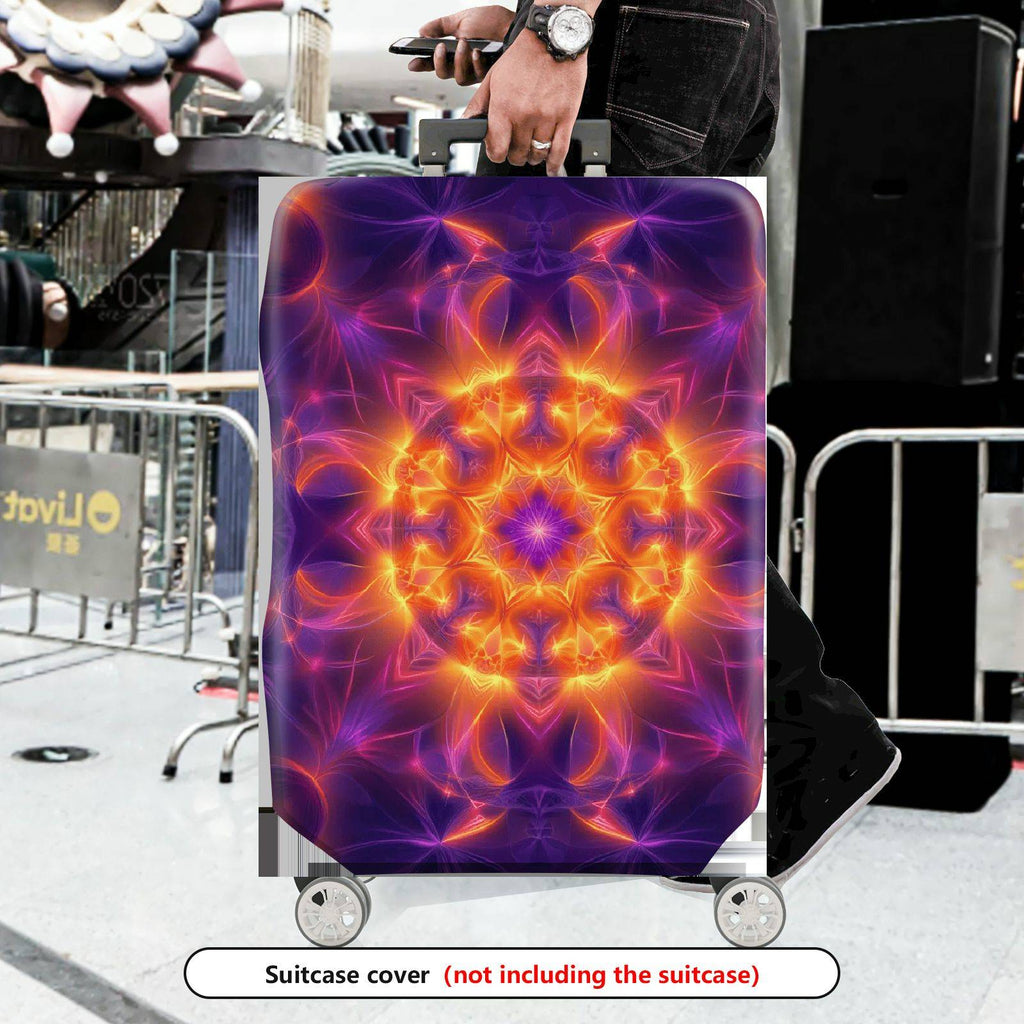 1-Piece Abstract Colorful Mandala Artistic Vibrant Lively  Suitcase Luggage Cover, Stretch Protective Sleeve