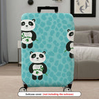 1-Piece Cute Panda Animal Pattern Blue Travel  Suitcase Luggage Cover, Stretch Protective Sleeve