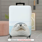 1-Piece Cute Seal Ocean Animal Blue Unique Fun  Suitcase Luggage Cover, Stretch Protective Sleeve