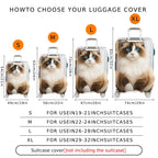 1-Piece Cute Adorable Cat Portrait Feline Travel  Suitcase Luggage Cover, Stretch Protective Sleeve