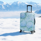 Housse de valise artistique à motif floral pastel de feuilles d'hortensia (1 pièce), extensible et protectrice.