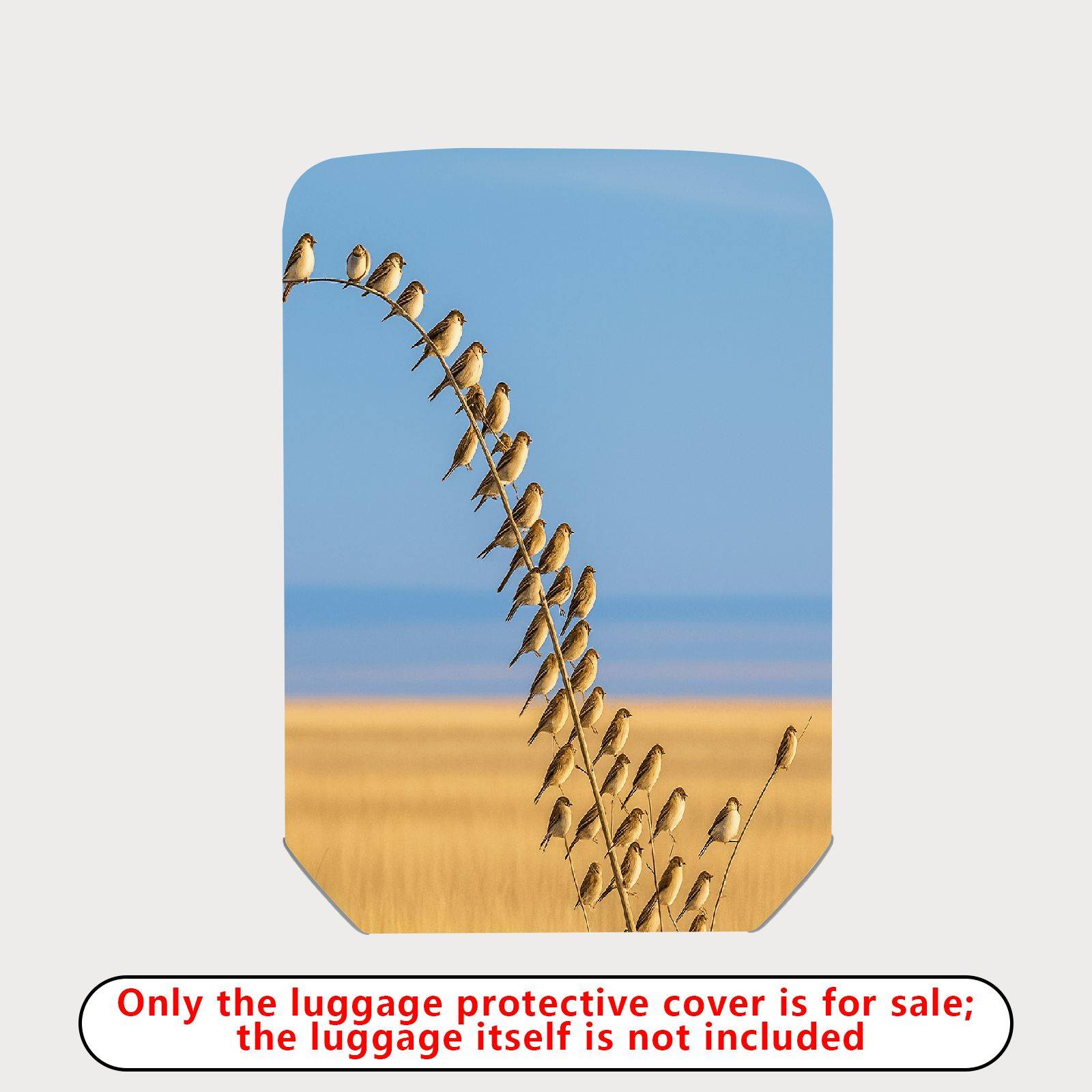 1-Piece Natural Scenic Birds Sky Landscape Nature Grassland  Suitcase Luggage Cover, Stretch Protective Sleeve