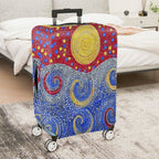 1-Piece Abstract Colorful Sun Swirl Dot Artistic  Suitcase Luggage Cover, Stretch Protective Sleeve