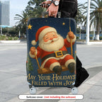 1-Piece Santa Claus Christmas Holiday Joyful Star  Suitcase Luggage Cover, Stretch Protective Sleeve