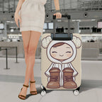 1-Piece Cute Lamb Hoodie Boots Smiling  Suitcase Luggage Cover, Stretch Protective Sleeve