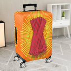 1-Piece Festive Orange Firecrackers Holiday Celebration Vibrant  Suitcase Luggage Cover, Stretch Protective Sleeve