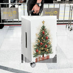 1-Piece Christmas Tree Holiday Festive Cheerful Merry  Suitcase Luggage Cover, Stretch Protective Sleeve