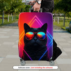 1-Piece Cat Sunglasses  Geometric Cool Trendy  Suitcase Luggage Cover, Stretch Protective Sleeve