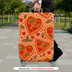 1-Piece Heart Pizza Love Romantic Cute Valentine  Suitcase Luggage Cover, Stretch Protective Sleeve