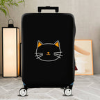 1-Piece Black Cat Cute  Whiskers Ears Face  Suitcase Luggage Cover, Stretch Protective Sleeve