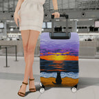 1-Piece Sunset Ocean Cat Beach Evening Landscape  Suitcase Luggage Cover, Stretch Protective Sleeve