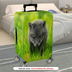 1-Piece Cute Adorable Green Grass Fox Animal Nature  Suitcase Luggage Cover, Stretch Protective Sleeve