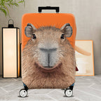 1-Piece Orange Capybara Animal Fun Quirky Cute  Suitcase Luggage Cover, Stretch Protective Sleeve