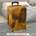 1-Piece Animal Nature Wildlife Buffalo Calf Prairie  Suitcase Luggage Cover, Stretch Protective Sleeve