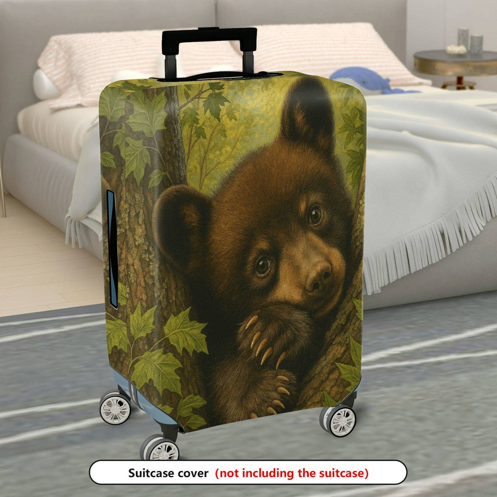 1-Piece Cute Bear Nature Forest Animal Tree  Suitcase Luggage Cover, Stretch Protective Sleeve