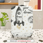 1-Piece Rocket Space Cosmic Star Moon Dream  Suitcase Luggage Cover, Stretch Protective Sleeve