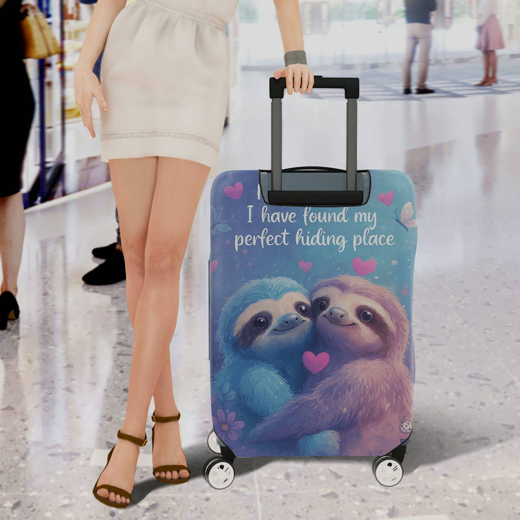 1-Piece Cute Romantic Sloth Love Heart Nature  Suitcase Luggage Cover, Stretch Protective Sleeve