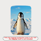 1-Piece Cute Adorable Penguin Snow Winter Travel  Suitcase Luggage Cover, Stretch Protective Sleeve