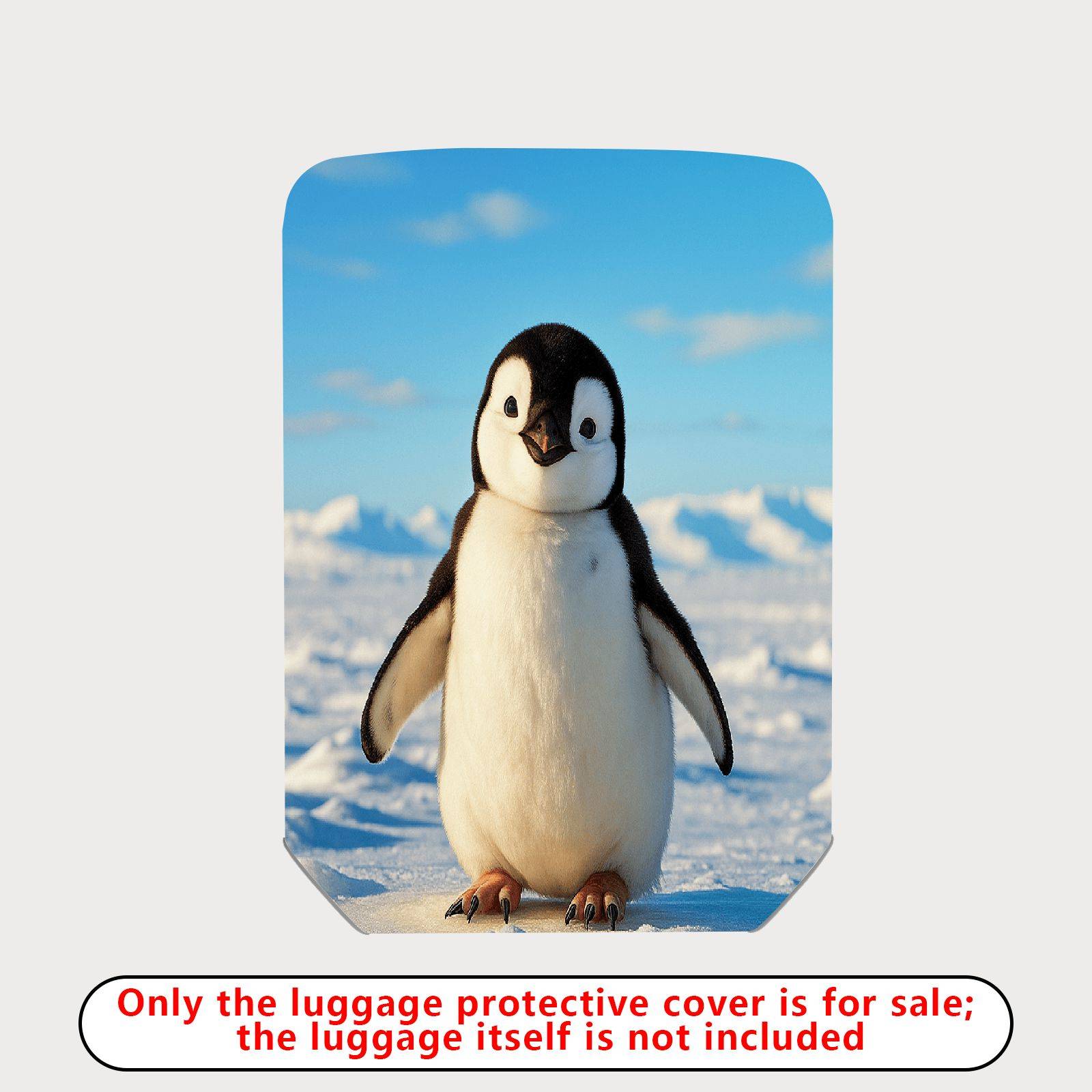 1-Piece Cute Adorable Penguin Snow Winter Travel  Suitcase Luggage Cover, Stretch Protective Sleeve