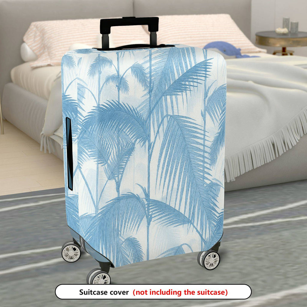 1-Piece Blue Palm Tree Tropical Nature Landscape Artistic Pattern  Suitcase Luggage Cover, Stretch Protective Sleeve
