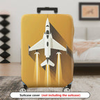 1-Piece Airplane Jet Yellow Modern Stylish Aviation  Suitcase Luggage Cover, Stretch Protective Sleeve