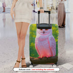 1-Piece Cute Owl Pink Forest Nature Animal  Suitcase Luggage Cover, Stretch Protective Sleeve