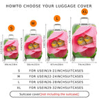 1-Piece Cute Floral Bird Nature Water Drop  Suitcase Luggage Cover, Stretch Protective Sleeve