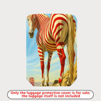 1-Piece Striped Zebra Horse Artistic Vibrant Unique  Suitcase Luggage Cover, Stretch Protective Sleeve