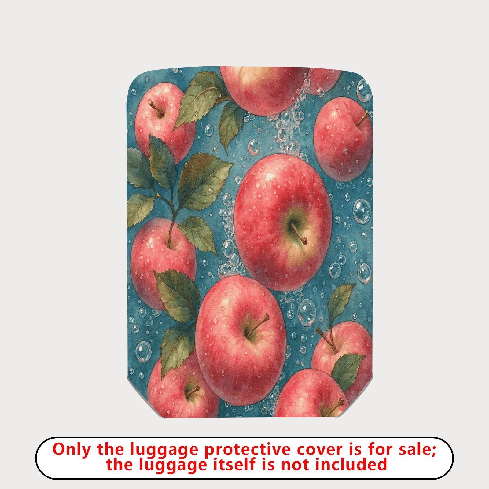 1-Piece Apple Fruit Bubble Blue Leaf Artistic Colorful  Suitcase Luggage Cover, Stretch Protective Sleeve