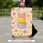 1-Piece Floral Macaron Pastel Cute Colorful Fun  Suitcase Luggage Cover, Stretch Protective Sleeve