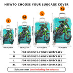 1-Piece Adventure Motorbike Rider Splash Thrill Action  Suitcase Luggage Cover, Stretch Protective Sleeve