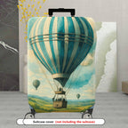 1-Piece Hot Air Balloon Sky Landscape Vintage Art Style  Suitcase Luggage Cover, Stretch Protective Sleeve