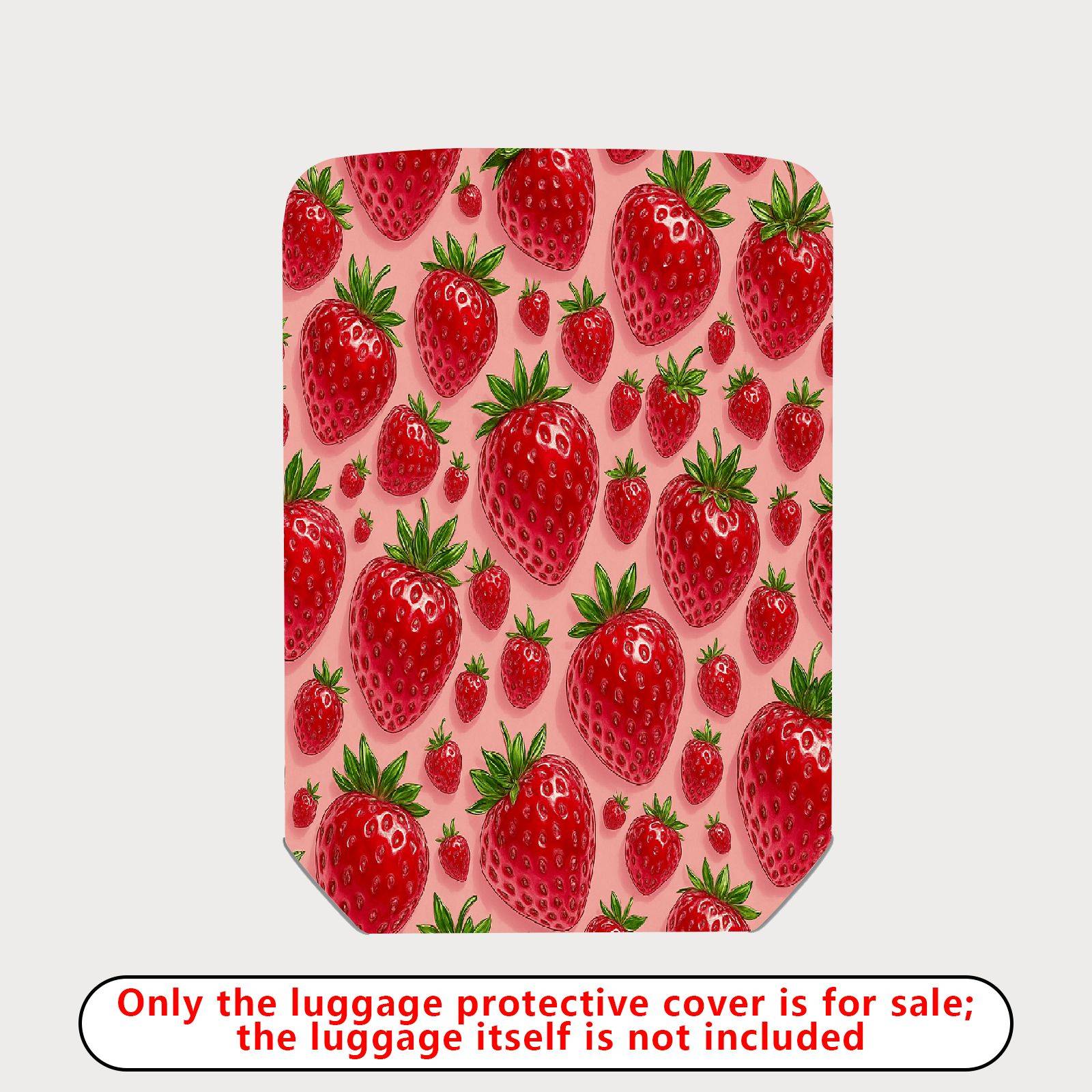 1-Piece Strawberry Red Fruit Fresh Pattern Cute Travel  Suitcase Luggage Cover, Stretch Protective Sleeve